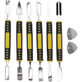 6pcs مجموعة مزدوجة الأطراف المعدنية spudger ، spudger فتح أداة pry أداة إصلاح مجموعة مجموعة أدوات مجموعة أدوات الهاتف للصيانة الإلكترونية