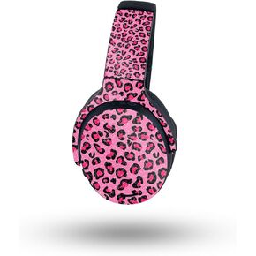MightySkins Glossy Glitter Skin Compatible with Skullcandy Crusher ANC 2 - Pink Leopard | Protective, Durable High-Gloss Glitter Finish | Easy to Apply