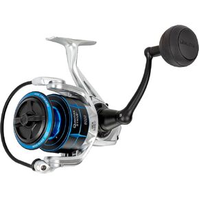 Quantum Strive Spinning Fishing Reel, Rigid Aluminum Frame, Graphite Rotor, Sealed Design, CFX200 Carbon Fiber Xtreme Drag, Silver/Blue