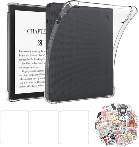 3 in 1 Clear Case with 3 Matte Screen Protector and 50PCS Glitter Stickers for KOBO 7" Libra Colour/Libra 2【Anti Glare】【All Around Protection】【Bubble Free】 for kobo Libra Colour case in Saudi Arabia