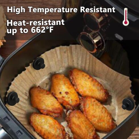 Air Fryer Liner Silicone Magnets 8Pcs, High Temp Resistant Parchment Paper Holder for Iron Air Fryers, Secures Disposable Paper Liner Safely, Prevents Burning & Food Covering (8pcs) in Saudi Arabia
