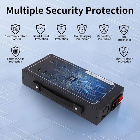 480W USB Charging Station, 20 Port Fast Charging Station for Multiple Devices, PD3.0/QC4.0 Multi-Protocol, Smart Power Delivery & Overload Protection for iPhone, iPad, Tablet, and More in Kuwait