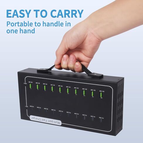 480W USB Charging Station, 20 Port Fast Charging Station for Multiple Devices, PD3.0/QC4.0 Multi-Protocol, Smart Power Delivery & Overload Protection for iPhone, iPad, Tablet, and More in Kuwait