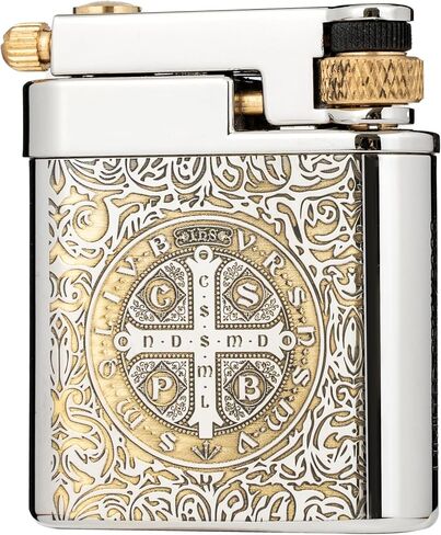 Antique Brass Lighter for Men, Flint Wheel Soft Flame, Vintage Lift Arm Design, Durable Outdoor Use, Gift for Men Dad Husband (Constantine) in Saudi Arabia