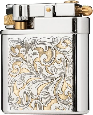 Antique Brass Lighter for Men, Flint Wheel Soft Flame, Vintage Lift Arm Design, Durable Outdoor Use, Gift for Men Dad Husband (Constantine) in Saudi Arabia