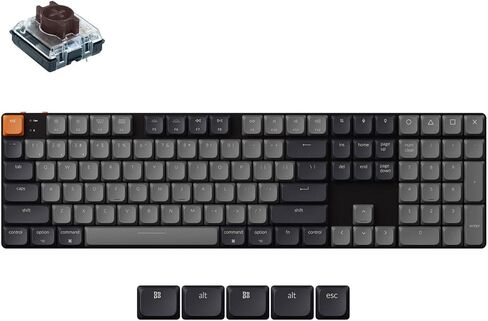 Keychron K5 QMK Custom Mechanical Keyboard, Ultra-Slim Full Size 104 Keys Wireless Gaming Keyboard, Low-Profile Red Switch with RGB Backlits for Mac Windows, Version 2 in Saudi Arabia