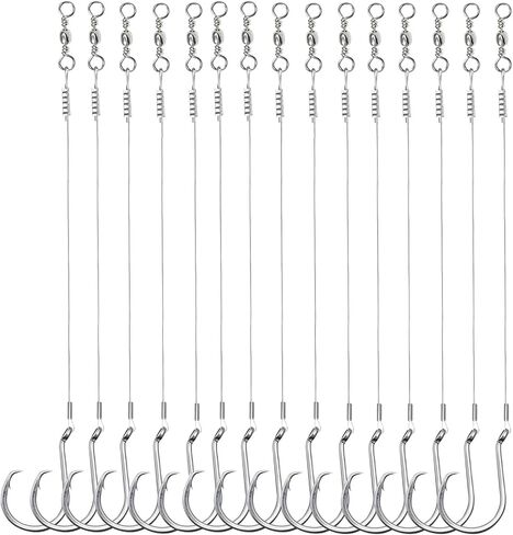 YOTO Circle Hook Rigs, 25PCS Saltwater Steel Octopus Hooks with Leader Wire – Ready-to-Fish Setup for Catfish and Bass in Saudi Arabia