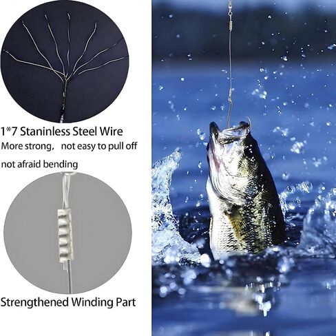 YOTO Circle Hook Rigs, 25PCS Saltwater Steel Octopus Hooks with Leader Wire – Ready-to-Fish Setup for Catfish and Bass in Saudi Arabia