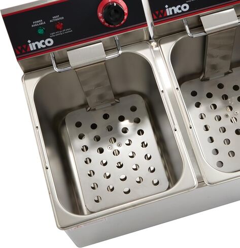 Winco 8 L Silver Commercial-Grade Electric Countertop Deep Fryer, Single | 1750W power, Great for French Fries, Chicken, Appetizers and Restaurant Kitchens in Kuwait