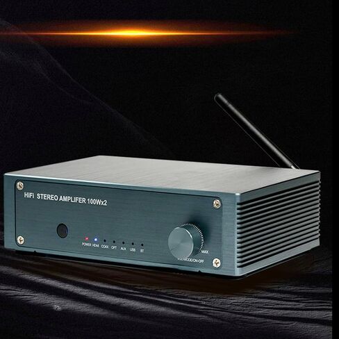 مضخم طاقة Bluetooth ، 100Wx2 2 مضخم قناة Mini Hi-Fi استقبال ستيريو ، استريو أمبير ث/HDMI (ARC) ، OPT ، Coax ، USB ، AUX ، RCA ، للتحدث المنزلية مع الباس والتحكم الثلاثي (رمادي) in Kuwait