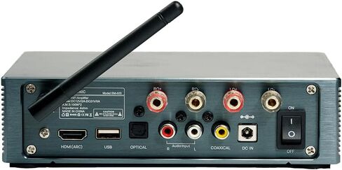 مضخم طاقة Bluetooth ، 100Wx2 2 مضخم قناة Mini Hi-Fi استقبال ستيريو ، استريو أمبير ث/HDMI (ARC) ، OPT ، Coax ، USB ، AUX ، RCA ، للتحدث المنزلية مع الباس والتحكم الثلاثي (رمادي) in Kuwait