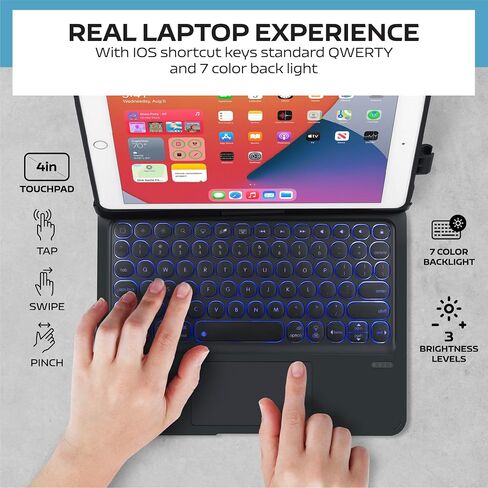 حالة لوحة المفاتيح لـ iPad Air 11 بوصة (M3 2025/M2 2024) ، 360 درجة لوحة مفاتيح قابلة للتدوير مع لوحة اللمس لـ iPad Pro 11 بوصة (4th/3rd/2nd/1st gen) in Kuwait