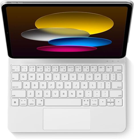 Magic Keyboard Case for 2025 iPad 11th (A16) & iPad 10th Generation (10.9-inch): Smart Multi-Touch Trackpad, RGB Backlit, Function Row, Off White in Kuwait