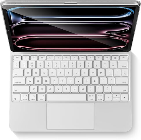 Magic Keyboard Case for 2025 iPad 11th (A16) & iPad 10th Generation (10.9-inch): Smart Multi-Touch Trackpad, RGB Backlit, Function Row, Off White in Kuwait