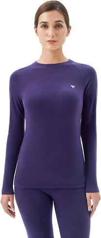 Thermal Underwear Womens - Base Layer Fleece Lined Top for Women, Long Sleeve Shirt Layering for Winter Cold Weather in Saudi Arabia