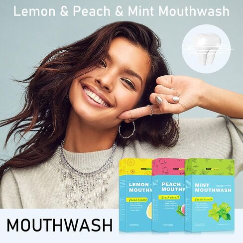 Travel Size Mouthwash 20 Pack,Peach Flavored Mini Mouthwash Travel Size for Fresh Breath,Individual Packaged Hotels Portable Travel Size Toiletries Products in Saudi Arabia