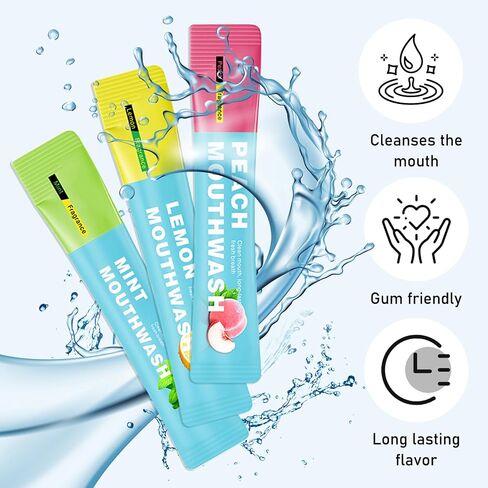 Travel Size Mouthwash 20 Pack,Peach Flavored Mini Mouthwash Travel Size for Fresh Breath,Individual Packaged Hotels Portable Travel Size Toiletries Products in Saudi Arabia
