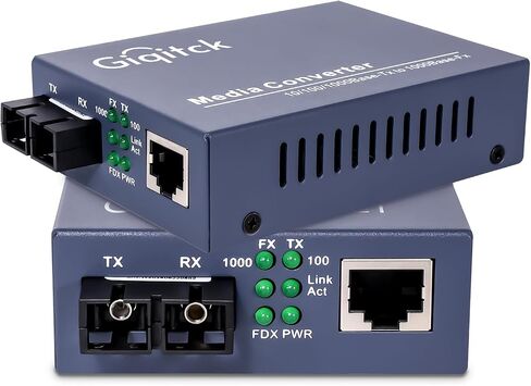Ethernet Media Converter ، 1.25G Multimode Dual SC Fiber Gigabit Media Converter ، 1x RJ45 Port ومنفذ SFP 1x ، 10/100/1000-BASE-TX إلى 1x 1000Base-SX (850 نانومتر ، 550 م) in Kuwait