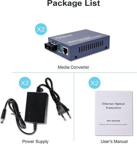 A Pair Gigabit Ethernet Media Converter with 2pcs 1000Base-LX SFP Module in Kuwait
