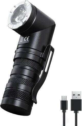 Hautmec 1400 Lumen مصباح يدوي قابلاً لإعادة الشحن LED مصباح يدوي EDC مع 90 درجة من المصباح الدوران رأس 5 أوضاع الجيب من المصباح المغناطيسي للتخييم ، العمل ، في الهواء الطلق ، المشي لمسافات طويلة ، الطوارئ in Kuwait