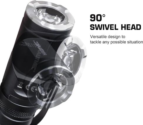 Hautmec 1400 Lumen مصباح يدوي قابلاً لإعادة الشحن LED مصباح يدوي EDC مع 90 درجة من المصباح الدوران رأس 5 أوضاع الجيب من المصباح المغناطيسي للتخييم ، العمل ، في الهواء الطلق ، المشي لمسافات طويلة ، الطوارئ in Kuwait