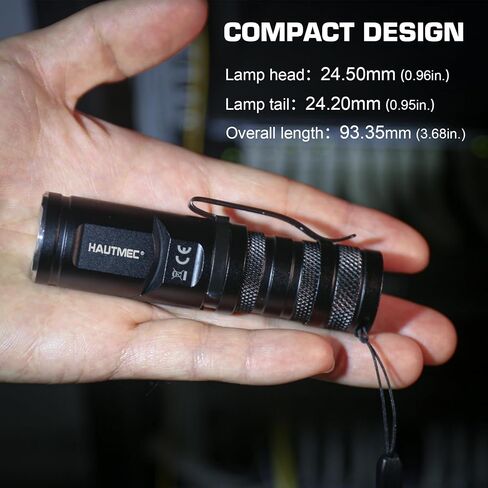 Hautmec 1400 Lumen مصباح يدوي قابلاً لإعادة الشحن LED مصباح يدوي EDC مع 90 درجة من المصباح الدوران رأس 5 أوضاع الجيب من المصباح المغناطيسي للتخييم ، العمل ، في الهواء الطلق ، المشي لمسافات طويلة ، الطوارئ in Kuwait