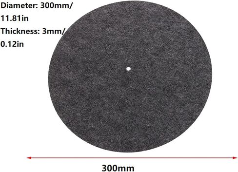 2 PCS Record Player Mat, 12in Anti-Slip & Anti-Static Felt Record Pad Turntable Slipmat Wool Turntable Platter Mat Vinyl Record Player Protective Mat for Home Record Players (Grey) in Kuwait