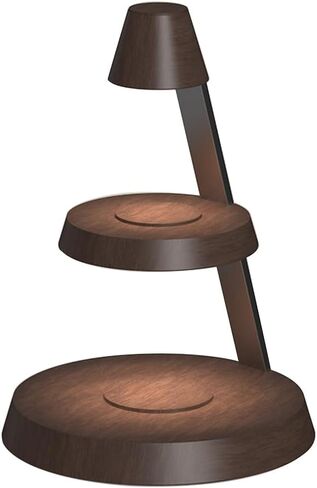 Magnetic Wireless Charger 3 in 1 Tower Standing Upright Double Layer Night Light High-Power Convenient Compatible with Cellphones/Wireless Earbuds/Apple Watch (Wood Grain Style) in Saudi Arabia