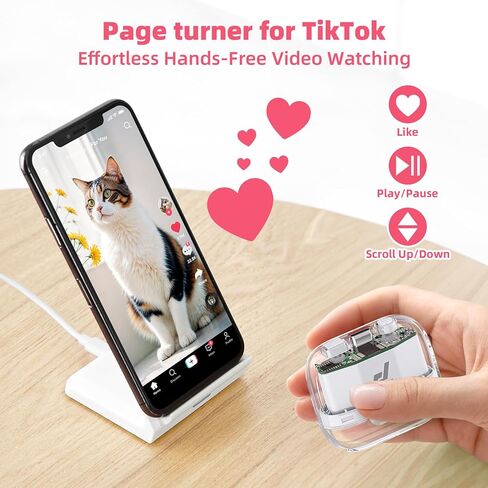 Earbuds Bluetooth5.3 for TikTok Remote Control Earphones, Sleek Transparent Wireless in-Ear Headphones Product,ENC Noise Cancelling Mic HiFi Stereo Deep Bass 40H Playback,Fashion Charging case(White) in Saudi Arabia