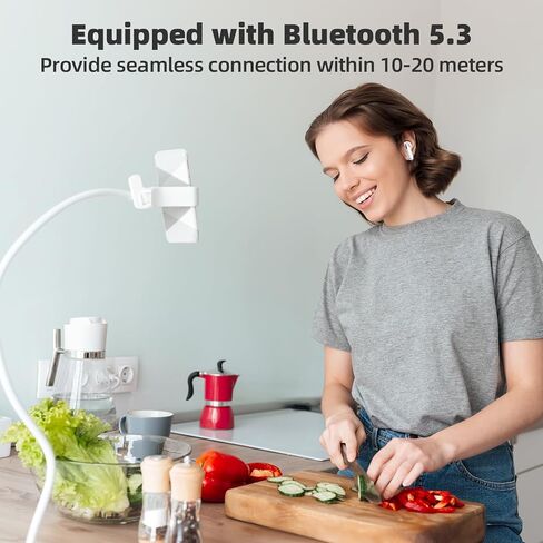 Earbuds Bluetooth5.3 for TikTok Remote Control Earphones, Sleek Transparent Wireless in-Ear Headphones Product,ENC Noise Cancelling Mic HiFi Stereo Deep Bass 40H Playback,Fashion Charging case(White) in Saudi Arabia