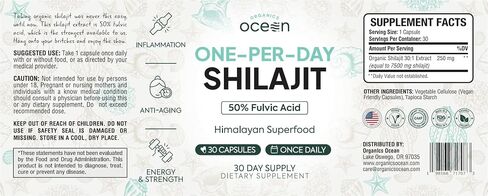 One-Per-Day Shilajit for Men and Women - Natural Shilajit Supplement for Age-Defying, Bone Strength, Hormone Support and More - 30 Shilajit Capsules in Saudi Arabia