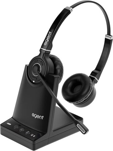 TruVoice AW80 Wireless Headset with Remote Answer Cord Compatible with Polycom VVX210 250 310 400 410 500 600 1500 IP320 321 330 331 335 430 450 550 560 650 670 - Connects to Desk Phone, PC and Cell in Saudi Arabia