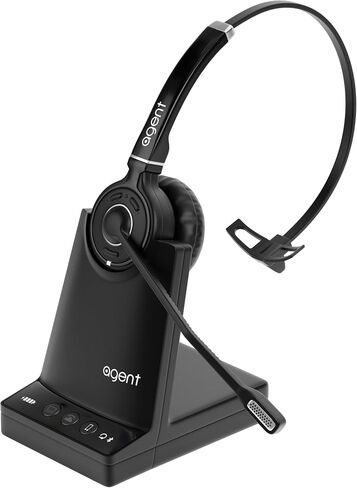 TruVoice AW80 Wireless Headset with Remote Answer Cord Compatible with Polycom VVX210 250 310 400 410 500 600 1500 IP320 321 330 331 335 430 450 550 560 650 670 - Connects to Desk Phone, PC and Cell in Saudi Arabia