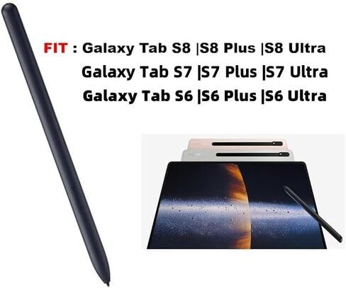 2Pcs Galaxy Tab S8/S7/S6 Stylus Pen -0.7mm Tip| Low Latency|Design|Non-Bluetooth |Compatible with Tab S8|S7|S6(Black) in Saudi Arabia