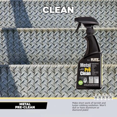 Flitz Industrial Strength Metal Pre Clean to Remove Corrosion, Rust, Calcium, Lime and More, Works in 60 Seconds, 16 Ounce in Kuwait