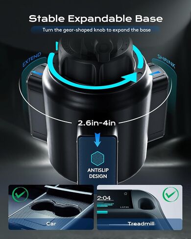 Magnetic Cup Phone Holder Car Wireless Charger for MagSafe, 15W Fast Charging Car Mount Stand for iPhone 16 Pro Max/15/14/13/12, Cupholder Expander, LED Light Ring, Strong N52 Magnets in Saudi Arabia