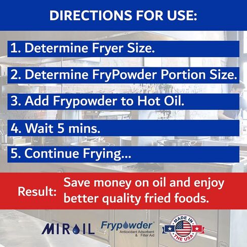 MirOil P32B Fry Powder Oil Stabilizer Filter Aid, 32 x Size B Portion Pack (240 ML Each), Deep Fryer Cooking Oil Saver, Removes Carbon Deposits in Saudi Arabia