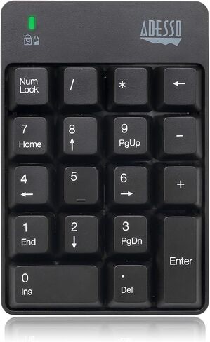 Adesso WKB-6010UB - Wireless Spill Resistant 18-Key Numeric Keypad, Black (Pack of 5) in Saudi Arabia