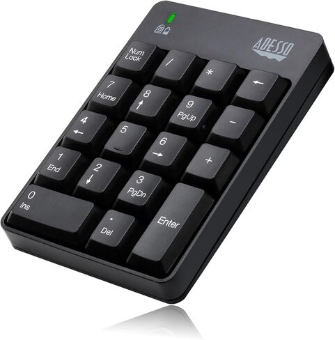 Adesso WKB-6010UB - Wireless Spill Resistant 18-Key Numeric Keypad, Black (Pack of 5) in Saudi Arabia