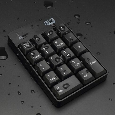 Adesso WKB-6010UB - Wireless Spill Resistant 18-Key Numeric Keypad, Black (Pack of 5) in Saudi Arabia