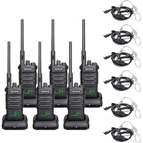 Retevis RT86 Walkie Talkies(6 Pack) Bundle with Earpiece(6 Pack), Long Range Walkie Talkies for Adult, High Power 2 Way Radios, Heavy Duty Two Way Radios, Shatterproof Display, 2600mAh