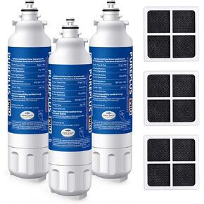 PUREPLUS LT800P NSF 53&42 Certified Replacement for LG ADQ73613401, Kenmore 469490, 9490, ADQ73613402, ADQ736134, LSXS26326S LMXC23746S, LT120F, Refrigerator Water and Air Filter Combo, 3Pack