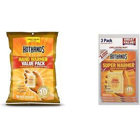 HotHands Hand Warmer Value Pack(10 Count) & HotHands Body & Hand Super Warmers - Long Lasting Natural Odorless Air Activated Warmers - Up to 18 Hours of Heat - 3 Individual Warmers