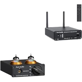 Fosi Audio T10 WiFi Bluetooth 5.0 Stereo Receiver Amplifier 2.4G Wi-Fi and Box X2 Phono Preamp for Turntable Preamplifier MM Phonograph Preamplifier