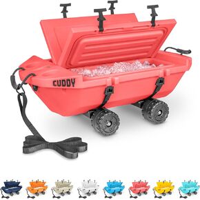 Cuddy Crawler Cooler with Wheels – 40 QT Amphibious Floating Cooler and Dry Storage Vessel - Multiple Color Options