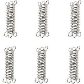 6 Pcs Camping Tent Spring Buckle Heavy Duty Porch Swing Spring Stainless Steel Rope Tensioner Portable Camping Tent Fixed Buckle for Outdoor Camping Swing