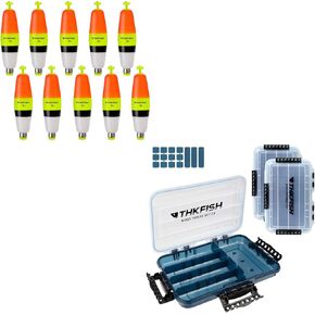 THKFISH EVA Foam Floats Weighted Bobbers+3600 Tackle Tray Waterproof Floating Fishing Lure Box 2PCS