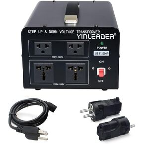 US TO EU Travel Adapter ، Yinleader 3000 WATT Voltage Converter Transformer (التنقل إلى 220 فولت إلى 110 فولت ، خطوة تصل إلى 110V إلى 220 فولت)