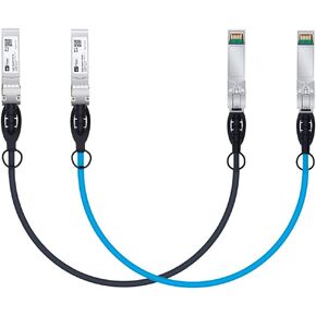 SFP Cable, 10G SFP+ DAC, 0.5M, Black and Blue, 10GBASE-CU Passive Direct Attach Copper Twinax Cable for Cisco SFP-H10GB-CU0.5M, Meraki, Ubiquiti, Mikrotik, Intel, Fortinet, Netgear, D-Link