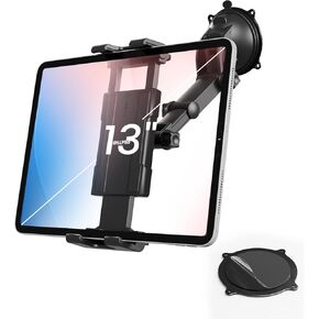 OHLPRO Suction Cup Tablet Holder for Car - Universal Adjustable Extendable Arm iPad Car Mount, Strong Vacuum Phone iPad Stand for Dashboard/Windshield Compatible with 5"-13" All Phone Samsung Tab